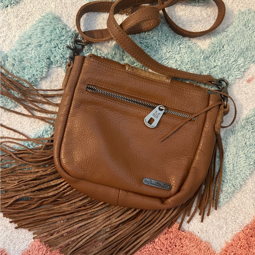 Montana West Brown Leather Fringe Crossbody Bag - Picture 6 of 11